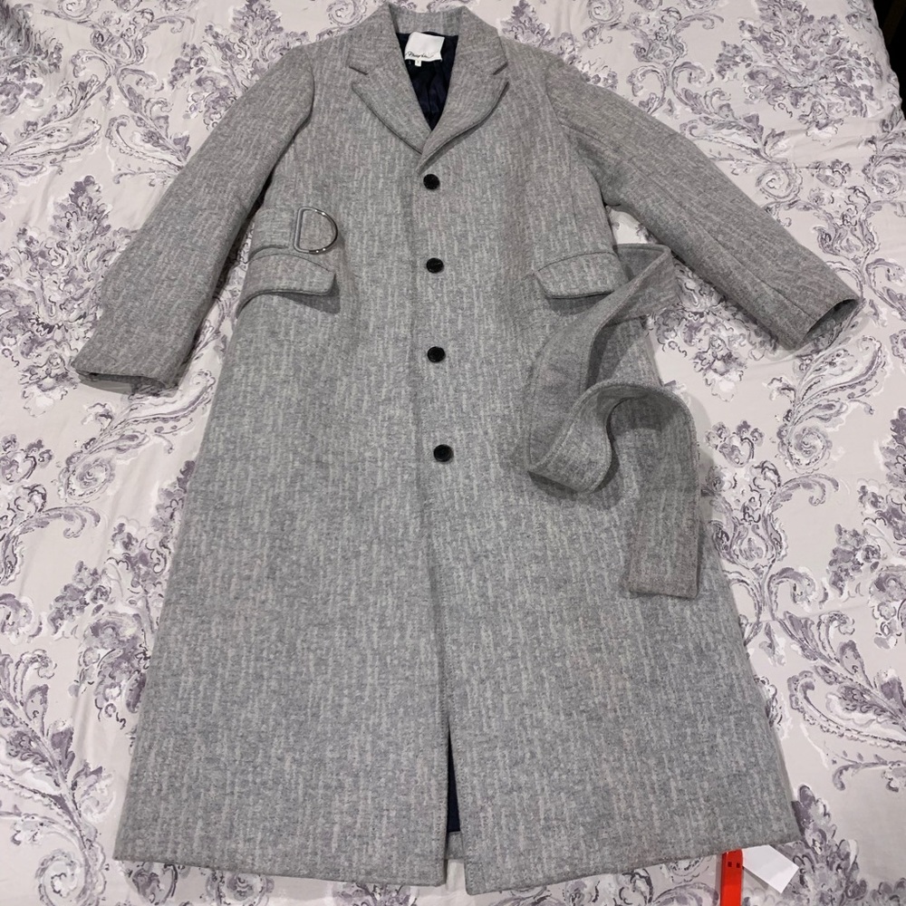3.1 Philip Lim midi wool ivory coat with belt